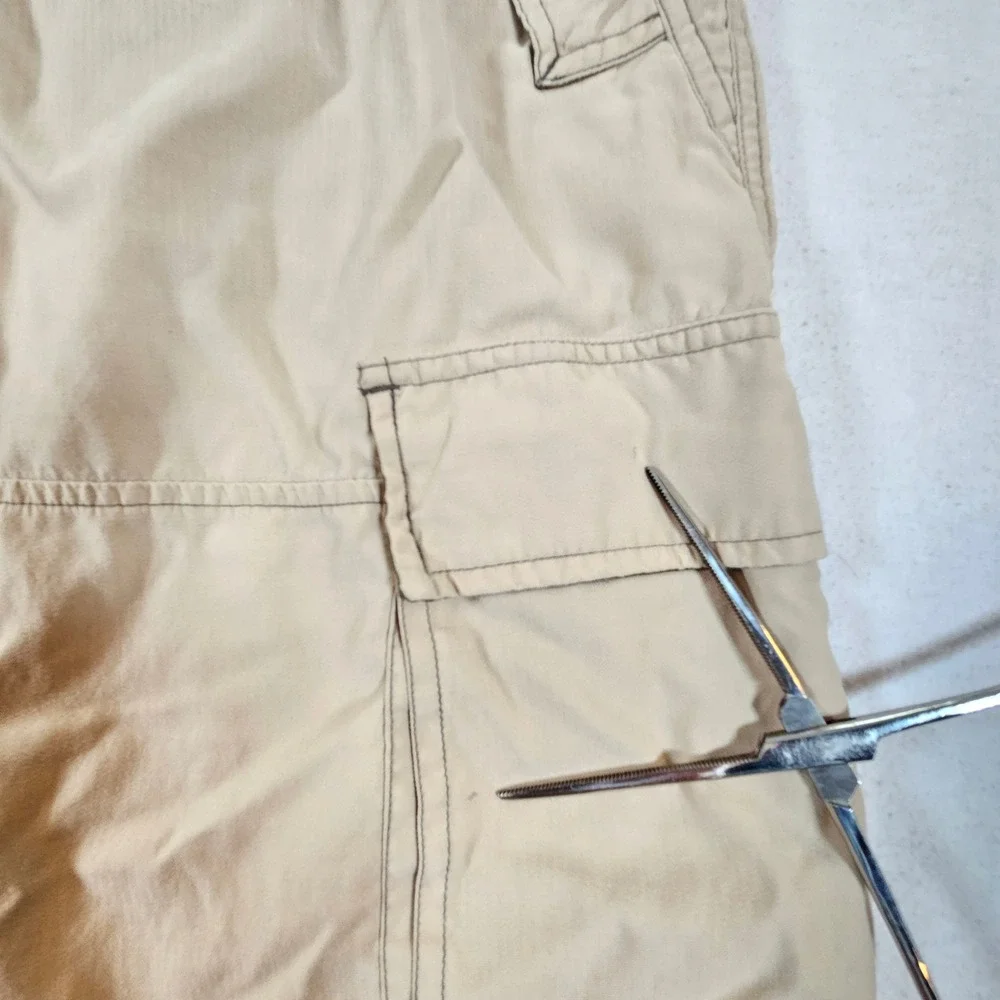 Bugle Boy Cargo Shorts Men 34W Tan Utility Gorpcore‎ Cotton Nylon Relaxed Fit